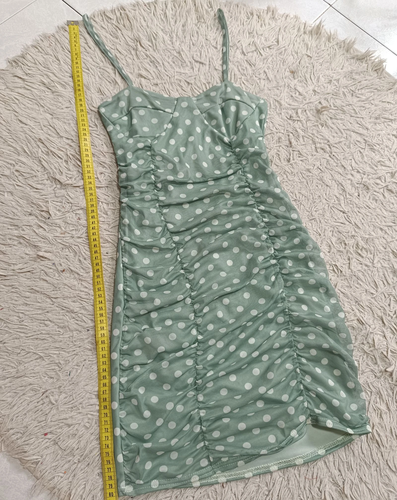 Vestido de bolinhas 🌄 verde pastel / Robe à pois vert pastel – photo 6